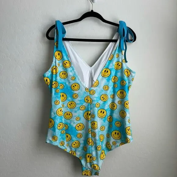 Posh Peanut Swimsuit One Piece Blue Smiley Face - Picture 8 of 14